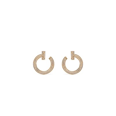 TIFFANY T1 OPEN HOOP EARRINGS IN GOLD WITH DIAMONDS 68408083